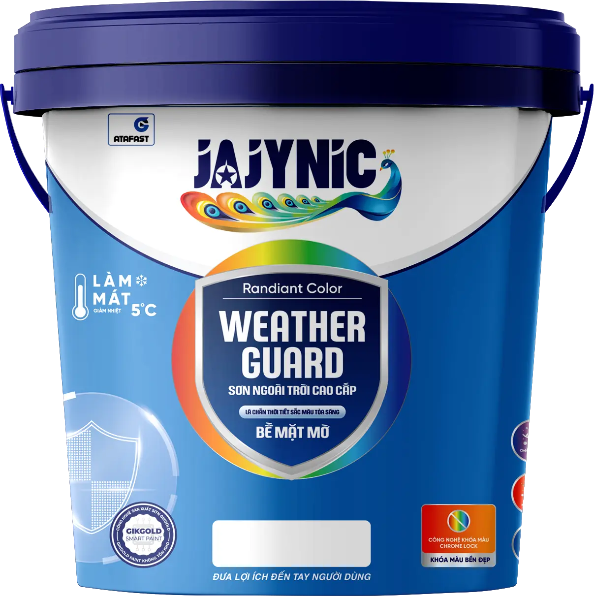 JAJYNIC Radiant Color Weather Guard Sơn ngoài trời cao cấp Lá chắn thời tiết sắc màu tỏa sáng Bề Mặt Mờ