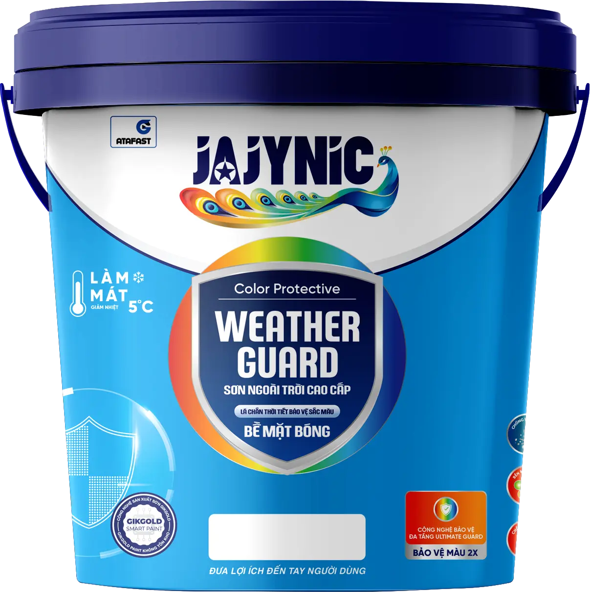 JAJYNIC Color Protective Weather Guard Sơn ngoài trời cao cấp Lá chắn thời tiết bảo vệ sắc màu Bề Mặt Bóng